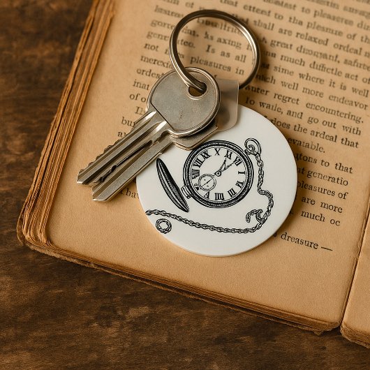 Porte-clés Illustration de montre de poche victorienne vintag