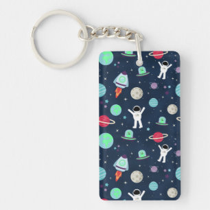 Porte-clés illustration de motif spatial