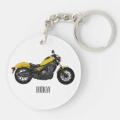 Porte-clés Illustration de moto Cruiser (Dos)