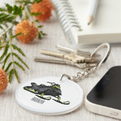 Porte-clés Illustration de motoneige (Devant droit)