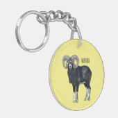 Porte-clés Illustration de mouflon, mouton (Devant gauche)