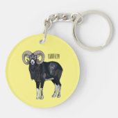 Porte-clés Illustration de mouflon, mouton (Dos)