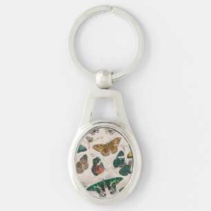 Porte-clés Illustration de papillon antique : 1820 Orfèvre