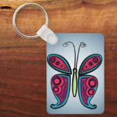 Porte-clés Illustration de papillon bleu (Recto)