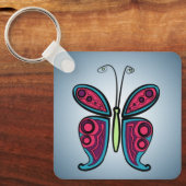 Porte-clés Illustration de papillon coloré (Recto)