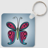 Porte-clés Illustration de papillon coloré (Dos)