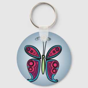 Porte-clés Illustration de papillon coloré