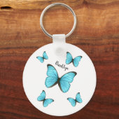 Porte-clés Illustration de papillons Morpho (Recto)