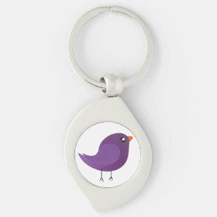 Porte-clés Illustration de petit oiseau violet mignon