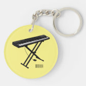 Porte-clés Illustration de piano clavier (Dos)