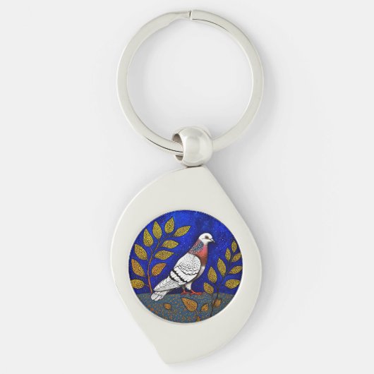 Porte-clés Illustration de pigeon (Devant)