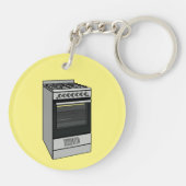 Porte-clés Illustration de poêle électrique (Dos)