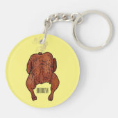 Porte-clés Illustration de poulet rôti (Dos)