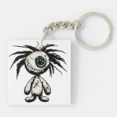 Porte-clés Illustration de poupée vaudou mignonne et effrayan (Dos)