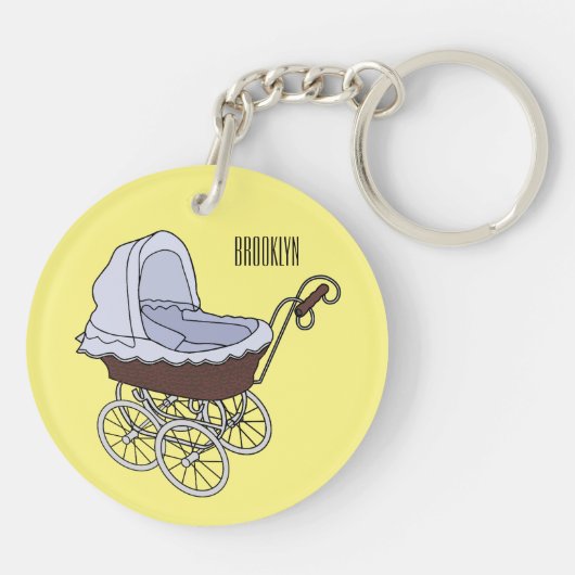 Porte-clés Illustration de poussette (Dos)