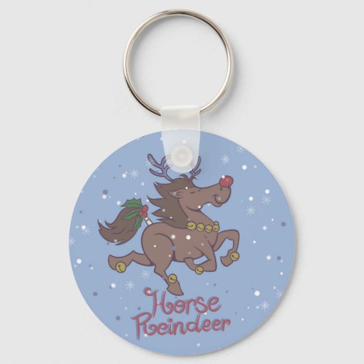 Porte-clés Illustration de rennes de cheval (Recto)