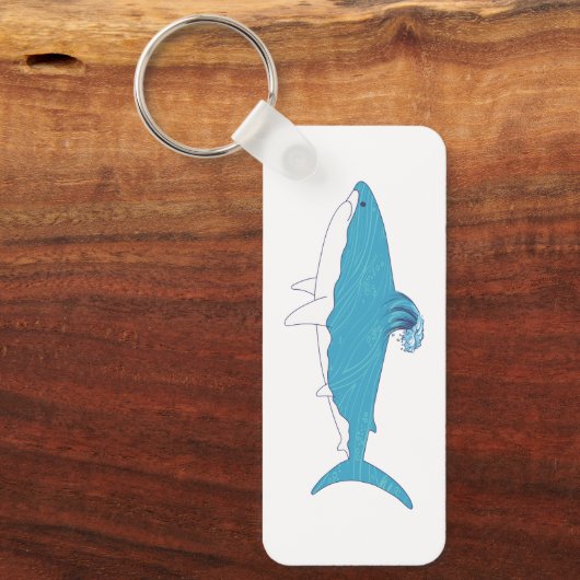 Porte-clés Illustration de requin avec nom (Recto)