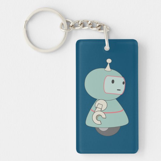 Porte-clés Illustration de robot rétro (Devant)