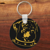 Porte-clés Illustration de Rottweiler jaune (Recto)