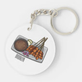 Porte-clés Illustration de Satay (Dos)