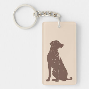 Porte-clés Illustration de silhouette de labrador noir