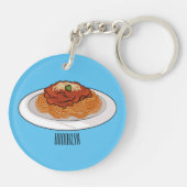 Porte-clés Illustration de Spaghetti (Dos)