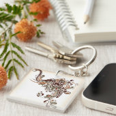 Porte-clés Illustration de spirale d'abrégé sur porte - clé (Devant Droit)