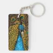 Porte-clés Illustration de splendeur de paon (Dos)