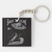 Porte-clés Illustration de surf pour alien avec retour à la m (Dos)