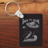 Porte-clés illustration de surfeur alien ufo avec retour à la (Recto)