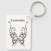 Porte-clés Illustration de tatouage papillon stylisé (Verso)