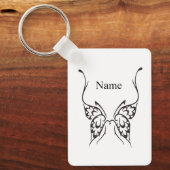 Porte-clés Illustration de tatouage papillon stylisé (Recto)