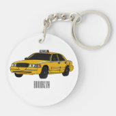 Porte-clés Illustration de taxi (Dos)