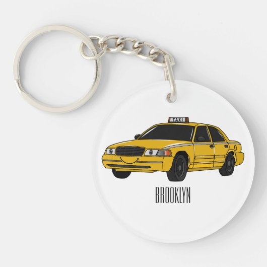 Porte-clés Illustration de taxi (Devant)