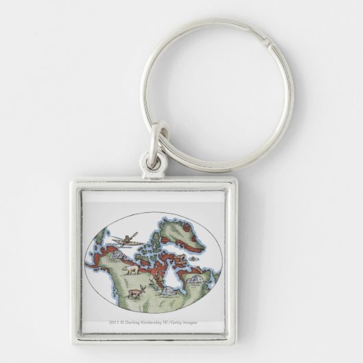 Porte-clés Illustration de territoire d'Inuit (Devant)