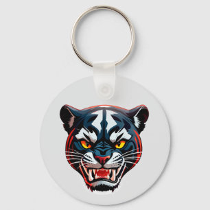 Porte-clés Illustration de tête de tigre agressif
