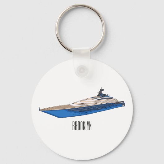 Porte-clés Illustration de yacht (Recto)