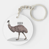 Porte-clés Illustration d'Emu bird (Dos)