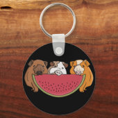 Porte-clés Illustration des Cochons de Guinée et de la pastèq (Recto)
