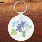 Porte-clés Illustration des fleurs de violet sauvages (Recto)