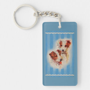Porte-clés Illustration des terriers CUTE Jack Russell