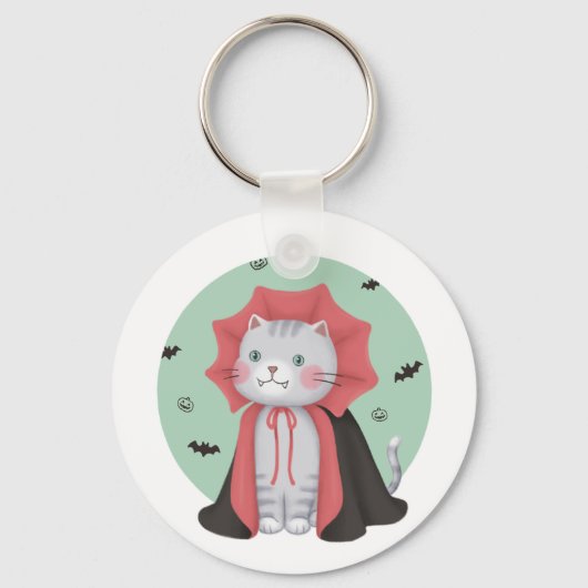 Porte-clés Illustration d'Halloween : Vampire Cat (Recto)
