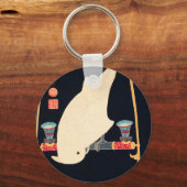 Porte-clés Illustration d'Ito Jakuchu sur Macaw blanc (Recto)