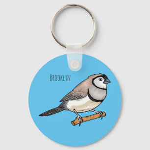 Porte-clés Illustration d'oiseau à deux barreaux