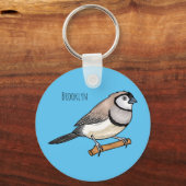 Porte-clés Illustration d'oiseau à deux barreaux (Recto)