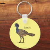 Porte-clés Illustration d'oiseau de curassow (Recto)