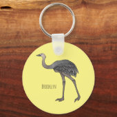 Porte-clés Illustration d'oiseau de rhée (Recto)