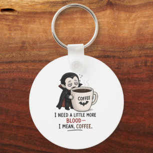 Porte-clés Illustration drôle de vampire café Halloween
