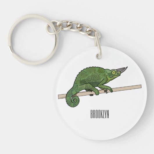 Porte-clés Illustration du caméléon de Jackson (Devant)