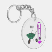 Porte-clés Illustration du chariot à roues et du chariot à ma (Devant gauche)